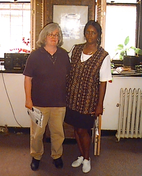 Sylvia Welch and Gwendolyn Connor are posing